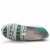 Green art pattern canvas slip on rocker bottom shoe 13