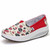 Red sexy lip pattern canvas slip on rocker bottom shoe 01