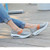 Grey weave check pattern slip on rocker bottom shoe 1359 07