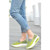 Green weave check pattern slip on rocker bottom shoe 1359 02