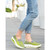 Green weave check pattern slip on rocker bottom shoe 1359 03