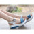 Blue pattern design buckle leather rocker bottom sandal 11