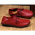 Red simple leisure casual leather lace up shoe 08