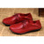 Red simple leisure casual leather lace up shoe 07