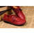 Red simple leisure casual leather lace up shoe 09