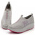 Grey flower M letter slip on rocker bottom shoe sneaker 10