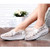 White sequined vamp slip on rocker bottom shoe sneaker 02