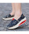 Blue stripe canvas slip on rocker bottom shoe sneaker 03