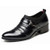 Black pleated business leather slip on dress shoe 01