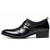 Black pleated business leather slip on dress shoe 10