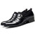 Black pleated business leather slip on dress shoe 08