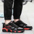 Black red pattern print leather lace up shoe sneaker 08