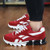 Red pattern flag print leather lace up shoe sneaker 1184 04