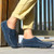 Blue urban casual suede leather slip on shoe loafer 03