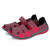 Red knitted check pattern leather slip on shoe sandal 08
