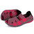 Red knitted check pattern leather slip on shoe sandal 09