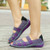 Purple knitted check pattern leather slip on shoe sandal 05