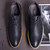 Black Oxford leather lace up dress shoe 1214 09