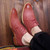 Red Oxford leather lace up dress shoe 1214 02