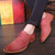 Red Oxford leather lace up dress shoe 1214 03