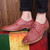 Red Oxford leather lace up dress shoe 1214 05