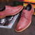 Red Oxford leather lace up dress shoe 1214 08