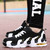 Black white pattern leather air sole sport shoe sneaker 03