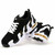 Black white pattern leather air sole sport shoe sneaker 09
