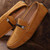 Yellow twin rope leather slip on shoe loafer 08