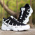 Black white pattern leather sport shoe sneaker 10