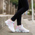 White pink pattern leather sport shoe sneaker 03