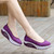 Purple polka dot low cut slip on rocker bottom shoe sneaker 05