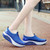 Blue check mesh slip on rocker bottom shoe sneaker 05