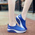 Blue check mesh slip on rocker bottom shoe sneaker 07