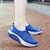 Blue check mesh slip on rocker bottom shoe sneaker 08