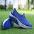 Blue check mesh slip on rocker bottom shoe sneaker 11