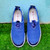 Blue check mesh slip on rocker bottom shoe sneaker 12