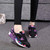 Purple pattern leather air sole sport shoe sneaker 1623 06