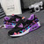 Purple pattern leather air sole sport shoe sneaker 1623 08