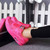 Pink pattern leather air sole sport shoe sneaker 1624 07