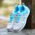 Grey blue pattern casual lace up shoe sneaker 05