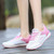 White pink pattern casual lace up shoe sneaker 04