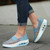 Blue weave check slip on rocker bottom shoe sneaker 06