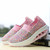 Pink weave check slip on rocker bottom shoe sneaker 08