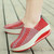 Red weave check slip on rocker bottom shoe sneaker 1654 07