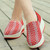 Red weave check slip on rocker bottom shoe sneaker 1654 06