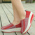 Red weave check slip on rocker bottom shoe sneaker 1654 09