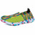 Green multi color weave pattern slip on shoe sneaker 01