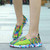 Green multi color weave pattern slip on shoe sneaker 05