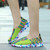 Green multi color weave pattern slip on shoe sneaker 06